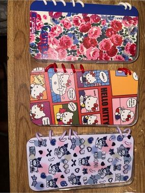 Hello Kitty Kids Spiral Notebook Cover Set - Pink, Red, Orange, Blue